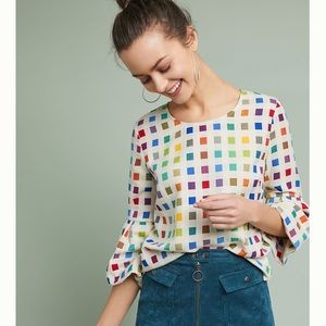 Anthropologie Isla Maude Mondrian blouse XS
